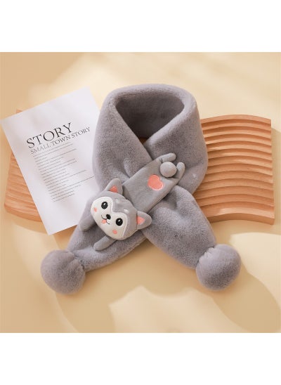 اشتري Kids Cartoon Dragon Plush Scarf Winter WarmPuppy Gray Puppy Gray في الامارات