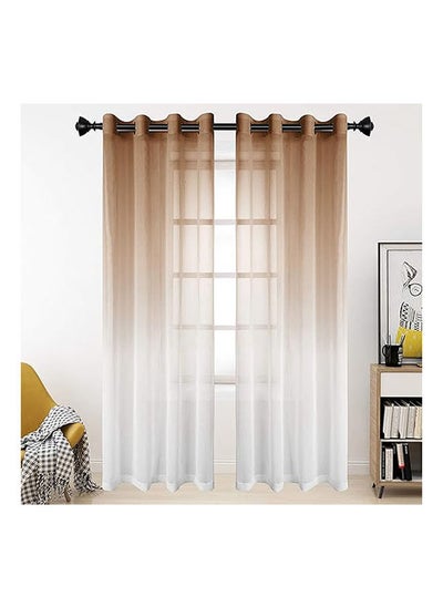 Buy ‎ Luxury Voile Gradient Colours Curtains With Steel Grommets 1 Piece in Egypt