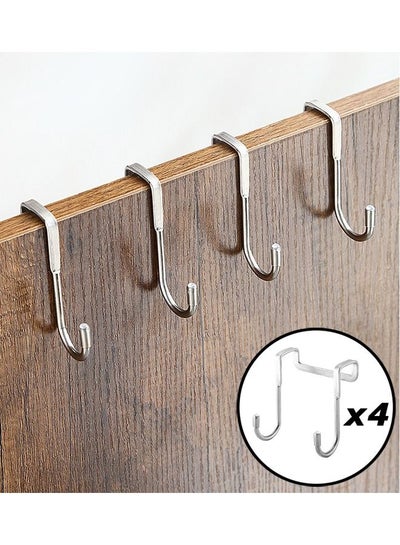 4 Pack Over Cabinet Drawer Double Hooks 304 Stainless Steel