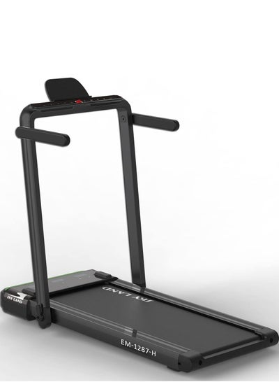 اشتري 2 In 1 Foldable Running Treadmill (4 HP Peak)| Under Desk Walking Pad Treadmill Machine With Wrist Band Controller, Smart FS App Control, 12 Programs- Black في الامارات
