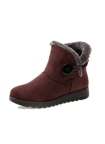 اشتري Women's Cotton Shoes, Warm Cotton Boots Brown في الامارات