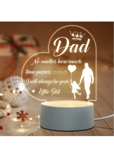 اشتري Father's Day Gifts from Daughter Son Personalized Engraved Acrylic Night Light Birthday Gifts, Father Daughter Gifts في السعودية