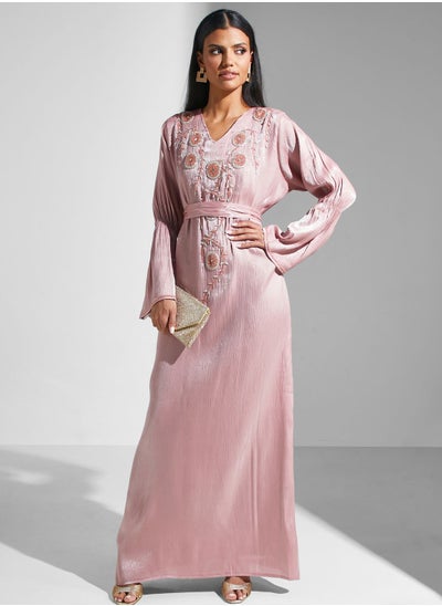 اشتري Embellished Belted Jalabiya في السعودية