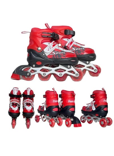 Buy SportQ Skate Shoes are comfortable and adjustable in size with a front wheel with LED lighting. They can also be transformed from a single-row skate shoe into a four-wheel skate shoe for outdoor use.S in Egypt