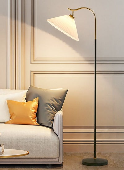 Buy Modern Elegant Floor Lamp Pleated Cloth Cover Standing Light With E27 12W Blub in Saudi Arabia