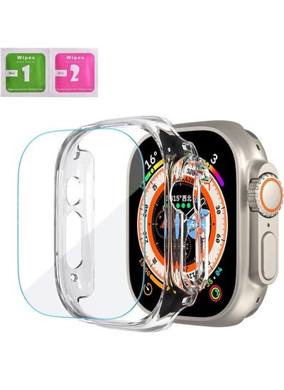 Buy Rock Pow Compatible with Apple Watch Ultra 49mm Screen Protector Case Soft Soft Plated TPU All Around Scratch-Proof Screen Protector Cover Shockproof case for Apple Watch Ultra 49mm (Clear) in UAE