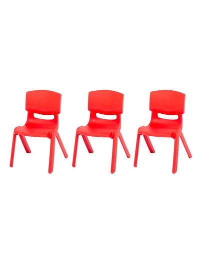 Buy 3-Piece Durable Plastic Stacking Chair For Kids Daycare in UAE