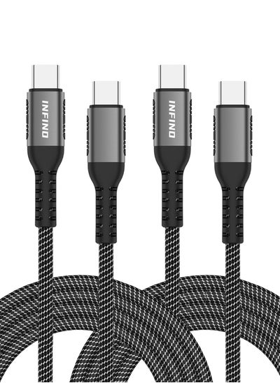 Buy 100W USB-C to USB-C Cable [2-Pack, 6.6FT] - Fast Charging PD 5A E-Marker for iPhone, MacBook, iPad Pro, Samsung, and Type-C Devices - Black in Saudi Arabia