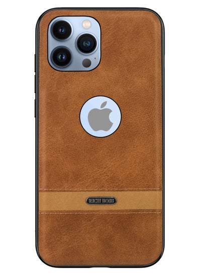 Buy Rich Boss Leather Back Cover For Iphone 12 Pro Max (Light Brown) in Egypt