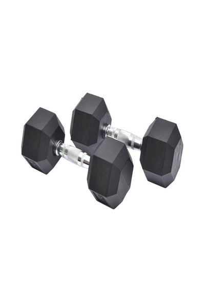 Buy 2 Piece Rubber Dumbbells 5Kgs Each in UAE