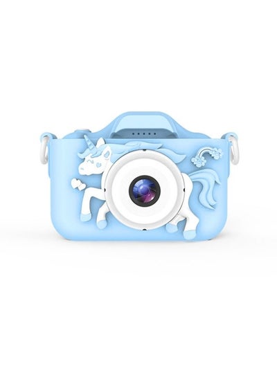 Buy Children Camera Unicorn Toys Blue Camera With 32 GB Memory Card And Card Reader Selfie Camera Anti Drop 20.0mp Dual Video Camcorder For Girls Toys Girls Birthday Gift in Saudi Arabia