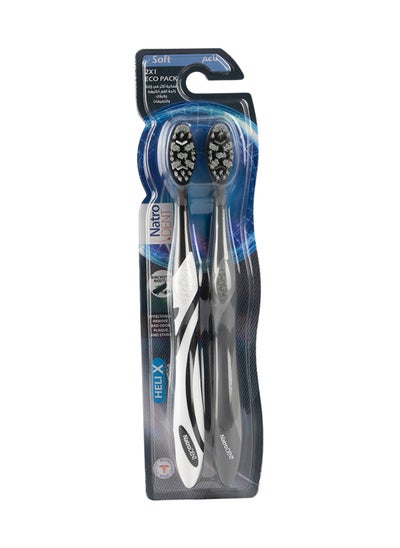 اشتري Toothbrush Helix Remove Bad Odors & Tooth Stains Soft - 2 Pc في السعودية