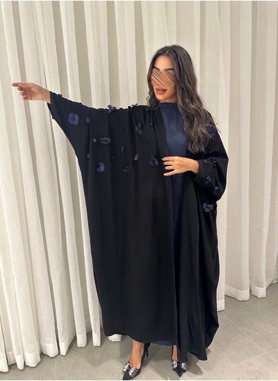 Buy Black bisht abaya with crepe fabric in Saudi Arabia