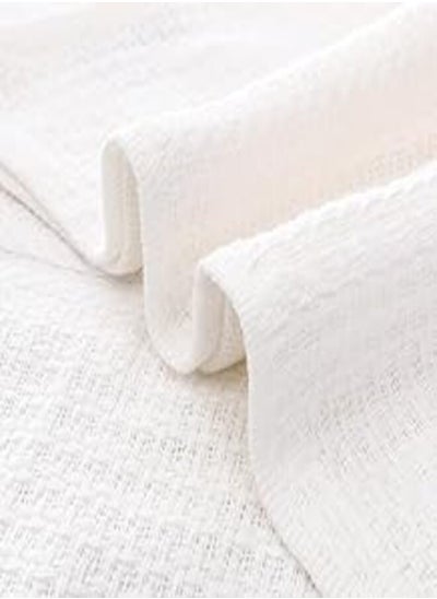 اشتري Mehalla Doby Bed Cover, Double Size, White في مصر