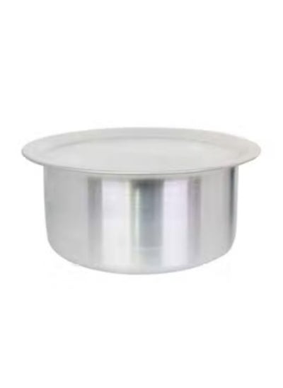 Buy Aluminium Cooking Pot Heavy Guage Tope with Lid Silver 13 in UAE