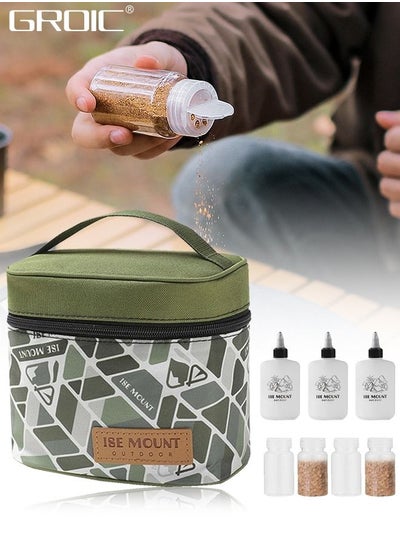 Buy 10 Pcs Camping Portable Spice Set with Spice Containers Pepper & Salt Spice Shakers, Separable Storage Bag for Outdoor Travel Camping BBQ Picnic, Portable Spice Bag with Spice Jars Sets in UAE