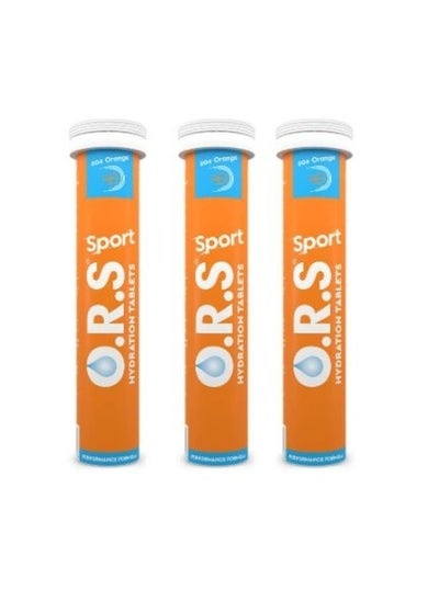 Buy Ors Hydration Tablets With Electrolytes - Natural Orange Flavor - 20 Counts Pack Of 3 in UAE