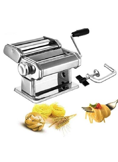 Buy Pasta Making Machine - and Manual Dough Roller - Stainless Steel - Silver - JN4505 in Saudi Arabia