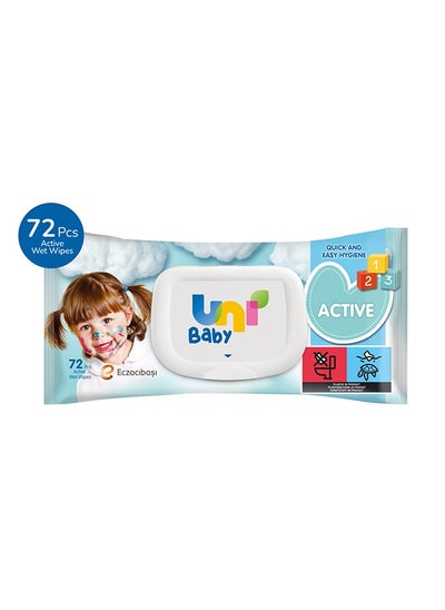 اشتري Pack Of 72 Active Baby Wipes For 24 Months + في الامارات