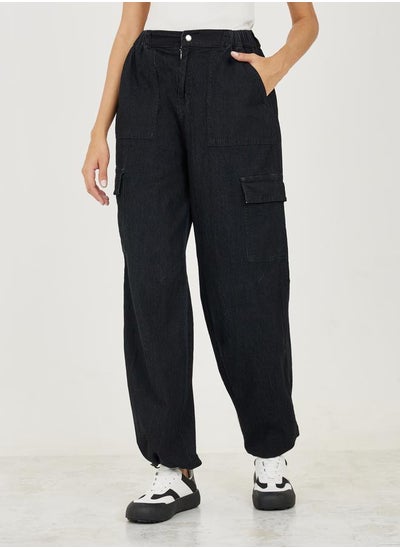 اشتري Wide Leg Cargo Jeans with Toggle Detail في السعودية