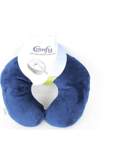 Buy Comfy Neck Support Soft Fiber Travel Neck Pillow U-Shape For Car, Travel, Office,Airplane and Gifts - Blue in Egypt