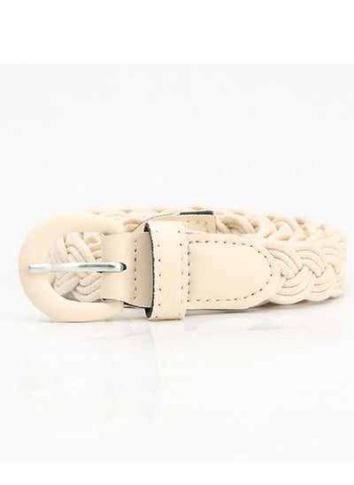 اشتري Fashion Boutique Women's Needle Button Casual Versatile Jeans Belt 105cm Beige في الامارات