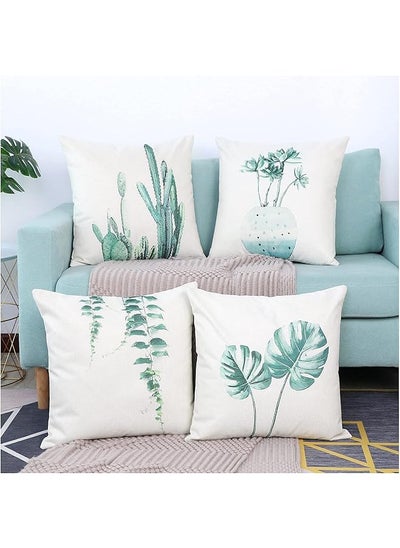 اشتري Pillowcase Elecdon Set Of 4 Decorative Throw Pillow Covers 18X18 Inch For Couch Flowers Square Summer Accent Pillows Cover Case For Cushions Sofa Bed Cushion And Living Room Outdoor Decoration في السعودية