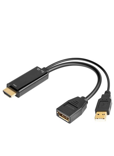 اشتري Converter Cable, Hdmi-Compatible To Displayport Cable, Male Extension To Displayport Converter Cable With Usb 2.0 Hdmi-Compatible To Displayport Adapter Uhd 4K Hdmi-Compatible, for Displays في الامارات