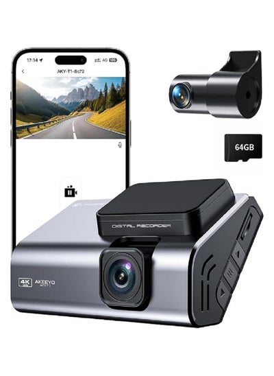 Buy AKEEYO AKY-T1 4k Ultra HD 3-inch Compact Dash Cam Front and Rear Camera in UAE