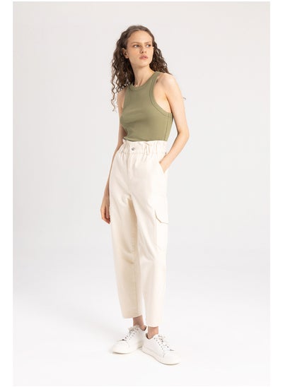 Buy Woman Paperbag Cargo Denim Trousers in Egypt