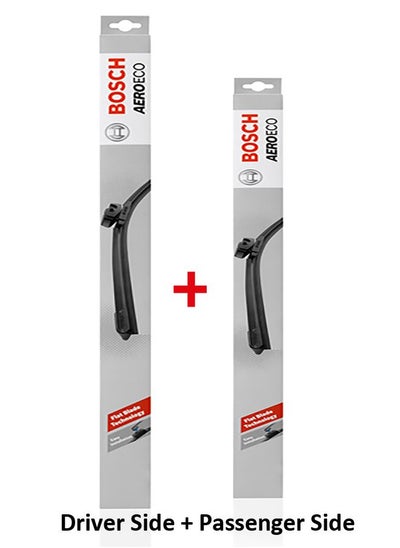 Buy Aeroeco Front Window Wiper Blades Driver Side And Passenger side For Fiat 500 EV Mar. 2012 - 2022 in UAE