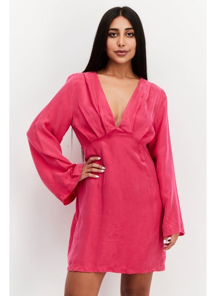 Buy Women Plain Mini Dress, Pink in UAE