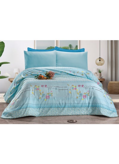 Buy 4Pieces Bed Sheet Sets 240*220 cm Light Blue Roses in Egypt