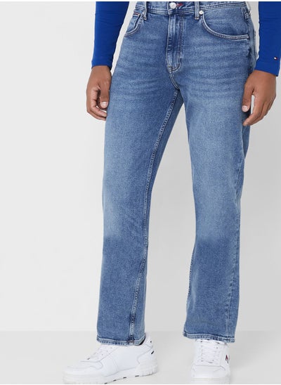 Buy Light Wash Tapered Fit Jeans in UAE