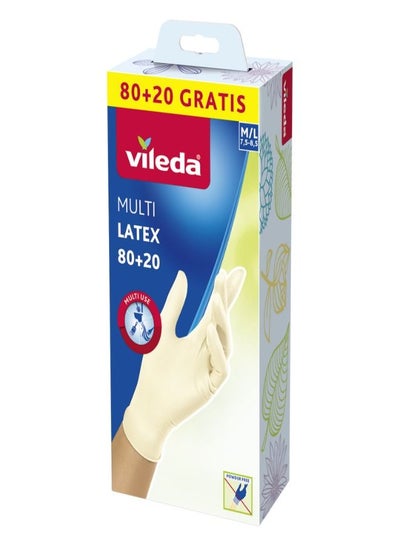 Buy Latex Gloves 80+20 M/L Size in UAE