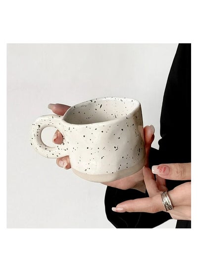 Buy Ceramic Coffee Mug with Handle, Tea Mug for Drinks, Cappuccino, Latte, Espresso 300ml (White) in Saudi Arabia