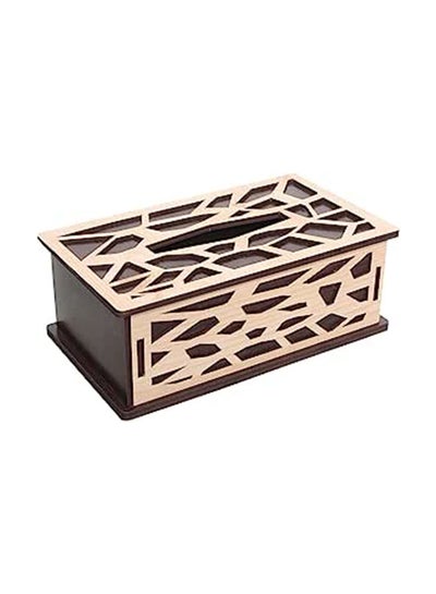 اشتري Wooden Tissue Box Cover - Brown في مصر