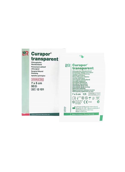 Buy Lr Curapor Transparent Wound Dressing 7X5Cm 13101 in UAE