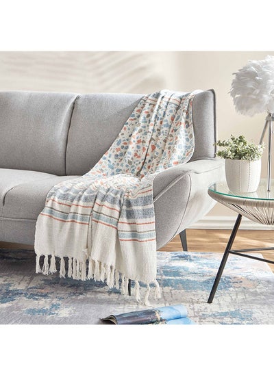 Buy Sea Breaze Tarrazzo Printed Slub Throw 160 x 130 cm in UAE