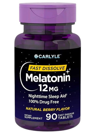 Buy Melatonin 12 mg, 90 Fast Dissolve Tablets Packaging May Vary in UAE