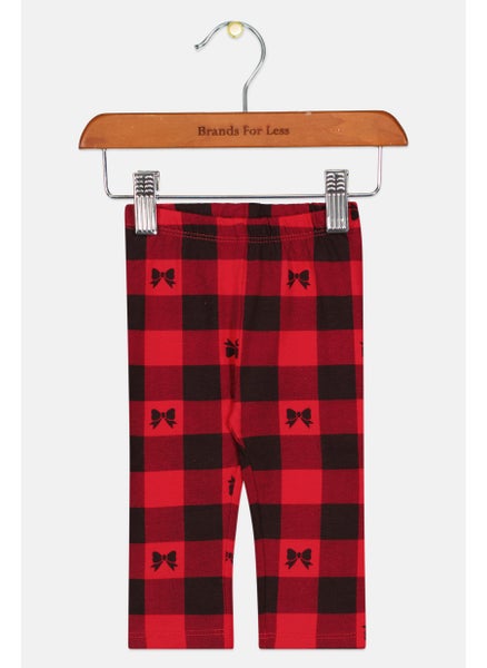 Buy Toddlers Girl Checkered Pants, Red/Black in UAE