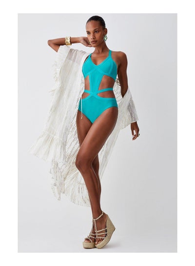 Buy Bandage Strappy Cross Front Swimsuit in UAE