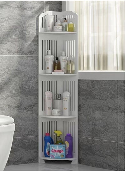 Buy Washable Four Layers Swivel Corner Shelving Resin Material Shelf Bathroom Cabinet 22 x 120 Centimeter in UAE