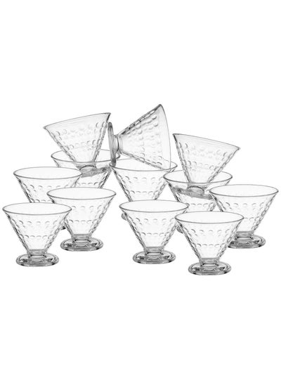 Buy A set of 12 clear glass juice and dessert serving glasses and all uses in Saudi Arabia