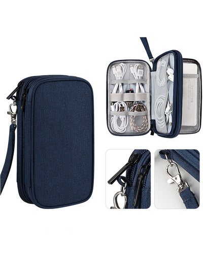 Buy Electronic Accessories Bag,3-Layer Waterproof Travel Cable Organizer Bag With Hanging Rope And Zipper,For Cord,Charger,SD Card,Flash Drive in UAE