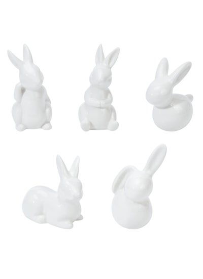 Buy 5pcs Ceramic Bunny, Rabbit Ceramic Figurine Decoration for Modern Art Home, Weddings Crafts Gifts in Saudi Arabia