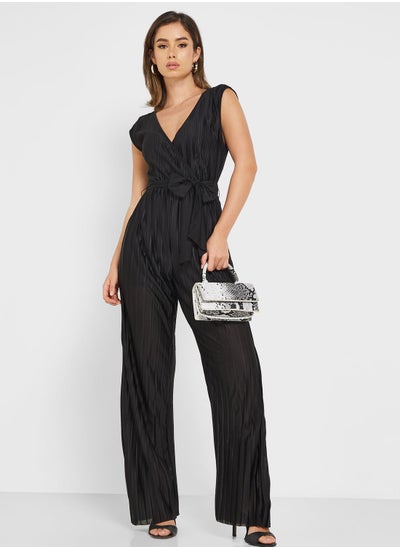 Buy V-Neck Belted Jumpsuit in Saudi Arabia