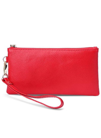 Buy Genuine Leather Women's Clutch Bag Multifunctional Fashion Mobile Phone Bag Rfid Anti-magnetic Card Bag Portable Small Square Bag Business Wallet in Saudi Arabia