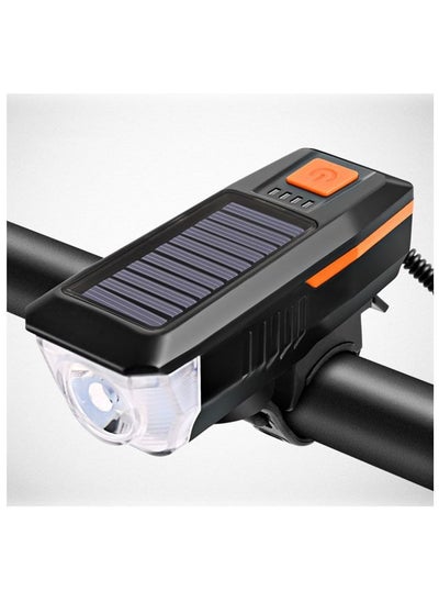 Buy Waterproof Bike Light with Horn Solar and USB Rechargeable LED Headlight in UAE