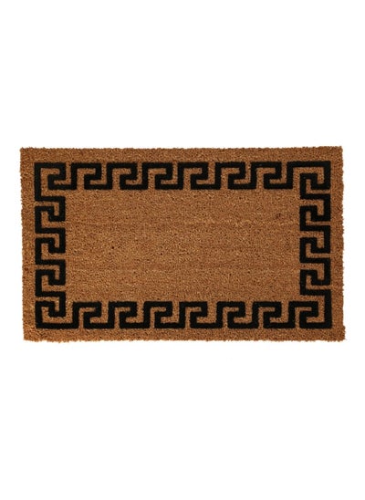 Buy Rectangular Shaped Greek Key Border Coir Door Mat Brown and Black 18 x 30 Inch 77FLGKY830 in Saudi Arabia